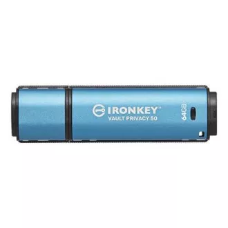 Kingston 64GB IronKey Vault Privacy 50 AES-256 Encrypted, FIPS 197
