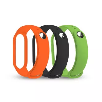 RhinoTech remienok pre Xiaomi Mi Band 7, (3-pack), čierna / oranžová / zelená