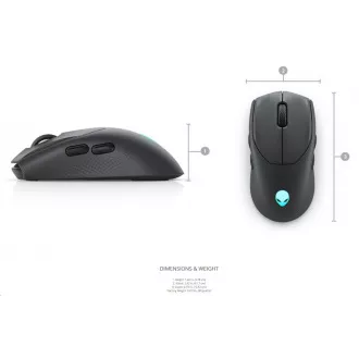 DELL Alienware Tri-Mode Wireless Gaming Mouse - AW720M (Dark Side of the Moon) DELL Alienware Tri-Mode Wireless Gaming Mouse - AW720M (Dark Side of the Moon)