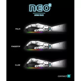 CONNECT IT NEO 2 herná myš + SW, 7200 DPI, čierna