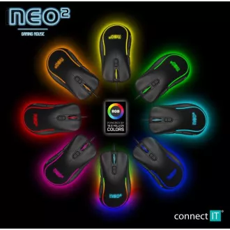 CONNECT IT NEO 2 herná myš + SW, 7200 DPI, čierna