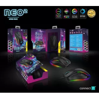 CONNECT IT NEO 2 herná myš + SW, 7200 DPI, čierna