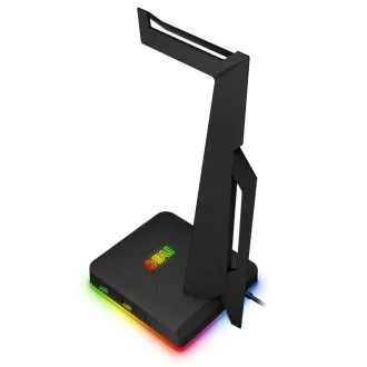 CONNECT IT NEO Stand-It RGB stojanček na slúchadlá + USB hub, čierna