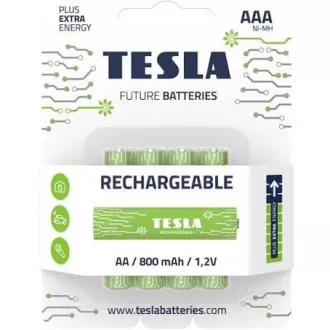 TESLA BATTERIES AAA GREEN+ RECHARGEABLE (HR03/BLISTER FOIL 4 PCS)