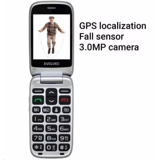 EVOLVEO EasyPhone FP, vyklápací mobilný telefón 2.8" pre seniorov s nabíjacím stojanom, červená