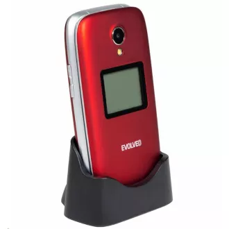 EVOLVEO EasyPhone FP, vyklápací mobilný telefón 2.8" pre seniorov s nabíjacím stojanom, červená