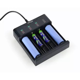 GEMBIRD nabíjačka batérií BC-USB-02, 4ks, Ni-MH + Li-ion
