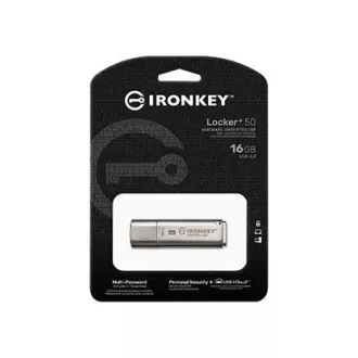 Kingston 16GB IKLP50 IronKey Locker+ 50 AES USB, w/256bit Encryption