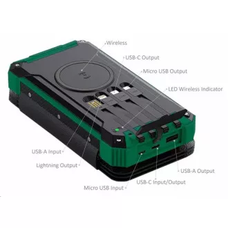 Viking solárna outdoorová power banka EP16W 16000 mAh, bezdrôtové nabíjanie Viking solárna outdoorová power banka EP16W 16000 mAh, bezdrôtové nabíjanie