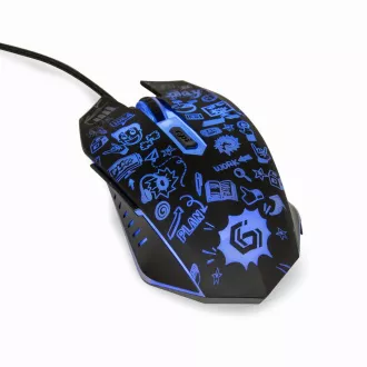 GEMBIRD myš MUS-6B-GRAFIX-01, čierna s grafickou potlačou, USB
