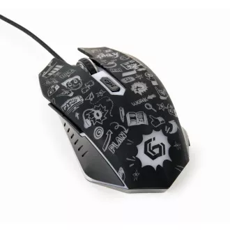 GEMBIRD myš MUS-6B-GRAFIX-01, čierna s grafickou potlačou, USB