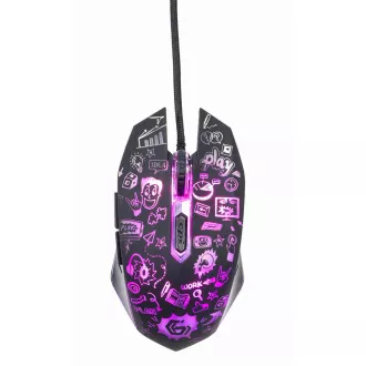 GEMBIRD myš MUS-6B-GRAFIX-01, čierna s grafickou potlačou, USB