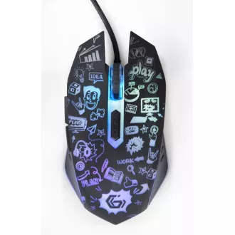 GEMBIRD myš MUS-6B-GRAFIX-01, čierna s grafickou potlačou, USB