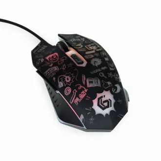 GEMBIRD myš MUS-6B-GRAFIX-01, čierna s grafickou potlačou, USB