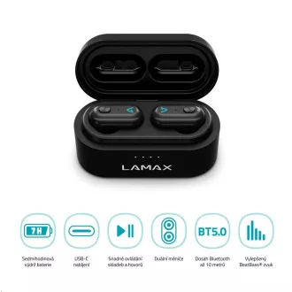 LAMAX Duals1 špuntové slúchadlá - čierne