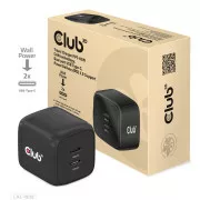 Club3D cestovná nabíjačka PPS 45W GAN technológia, Dual port USB Type-C, Power Delivery (PD) 3.0 Support