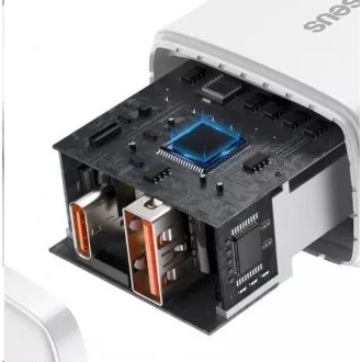 Baseus kompaktný rýchlonabíjací adaptér USB-A + Type-C 20W EU, biela