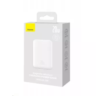 Baseus powerbanka s bezdrôtovým nabíjaním 6000 mAh (kompatibilný s MagSafe), biela