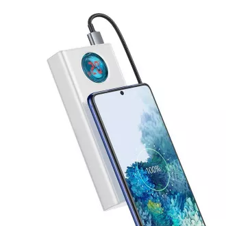 Baseus Amblight powerbanka s digitálnym displejom QC 30000mAh Overseas Edition + kábel Type-C/Type-C 100W 1m, biela Baseus Amblight powerbanka s digitálnym displejom QC 30000mAh Overseas Edition + kábel Type-C/Type-C 100W 1m, biela