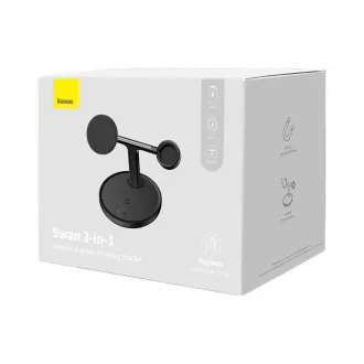 Baseus Swan 3v1 stojan a nabíjacia stanica MagSafe 20W (Apple Watch/AirPods/iPhone), čierna
