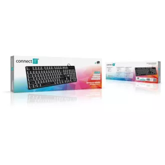 CONNECT IT kancelárska podsvietená klávesnica Chocolate WhiteStar, CZ + SK verzia, čierna