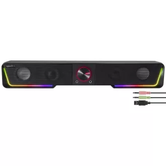 SPEED LINK reproduktory GRAVITY RGB Stereo Soundbar, čierna