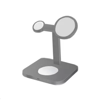 COTEetCI stojan a nabíjacia stanica MagSafe 3v1 AirPods/iPhone/Apple Watch WS-36, sivá