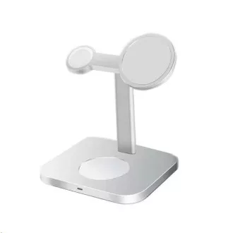 COTEetCI stojan a nabíjacia stanica MagSafe 3v1 AirPods/iPhone/Apple Watch WS-36, strieborná COTEetCI stojan a nabíjacia stanica MagSafe 3v1 AirPods/iPhone/Apple Watch WS-36, strieborná