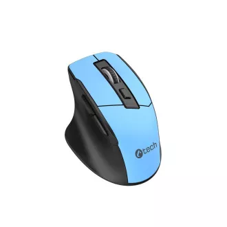 C-TECH myš Ergo WLM-05, bezdrôtová, 1600DPI, 6 tlačidiel, USB nano receiver, modrá