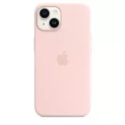 APPLE iPhone 14 silikónové púzdro s MagSafe - Chalk Pink
