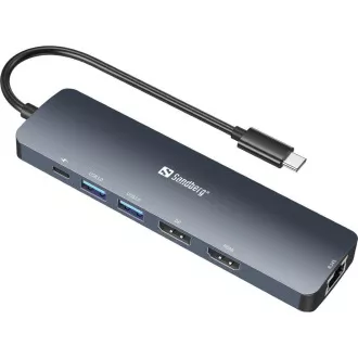 Sandberg dokovacia stanica, USB-C, 8 rôznych konektorov, podpora 8K, PD 100 W