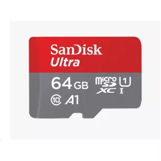 SanDisk MicroSDXC karta 64 GB Ultra (140 MB/s, A1 Class 10 UHS-I) + adaptér
