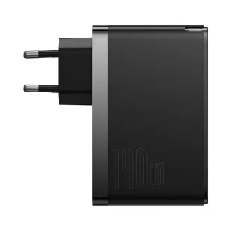 Baseus GaN5 Pre rýchlonabíjací adaptér 2x USB-C + USB-A 140W čierna