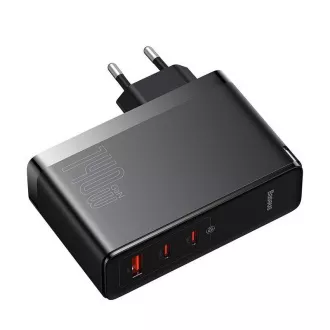 Baseus GaN5 Pre rýchlonabíjací adaptér 2x USB-C + USB-A 140W čierna