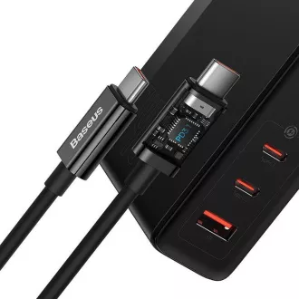 Baseus GaN5 Pre rýchlonabíjací adaptér 2x USB-C + USB-A 140W čierna