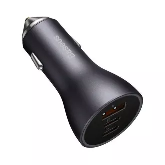 Baseus rýchlonabíjací adaptér do automobilu 2*USB-C + USB-A 65W tmavo šedá