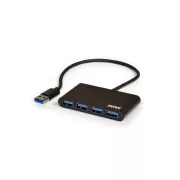 PORT HUB USB-A, 4x USB-A 3.0, čierna