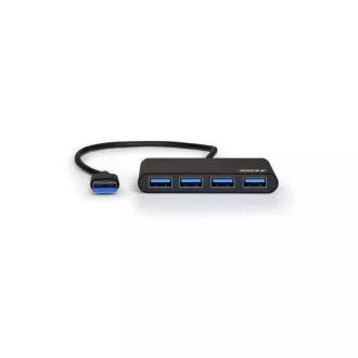 PORT HUB USB-A, 4x USB-A 3.0, čierna