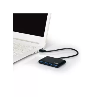 PORT HUB USB-A, 4x USB-A 3.0, čierna