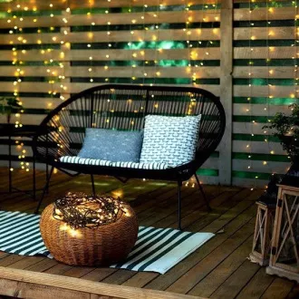 Solight LED vonkajšia vianočná reťaz, 100 LED, 10m, prívod 3m, 8 funkcií, časovač, IP44, teplá biela