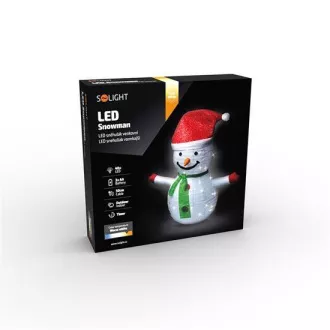 Solight LED snehuliak vonkajší 40LED, teplá biela, IP44, výška 70cm, 3x AA, časovač