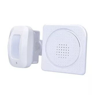 Solight Bezdrôtový hlásič pohybu/gong, externý PIR čidlo, napájanie batériami, biely