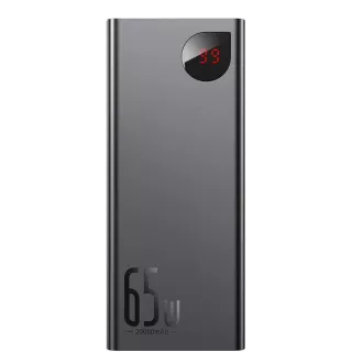 Baseus Adaman Metal Power Banka s digitálnym displejom QC + PD 20000mAh 65W, čierna + USB-A/USB-C kábel 30cm, čierna Baseus Adaman Metal Power Banka s digitálnym displejom QC + PD 20000mAh 65W, čierna + USB-A/USB-C kábel 30cm, čierna
