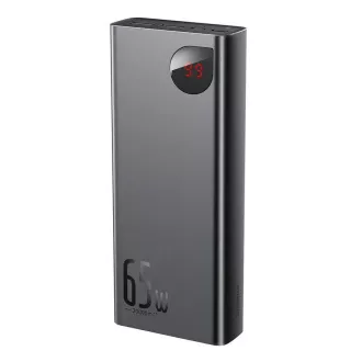 Baseus Adaman Metal Power Banka s digitálnym displejom QC + PD 20000mAh 65W, čierna + USB-A/USB-C kábel 30cm, čierna