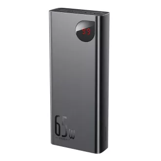 Baseus Adaman Metal Power Banka s digitálnym displejom QC + PD 20000mAh 65W, čierna + USB-A/USB-C kábel 30cm, čierna Baseus Adaman Metal Power Banka s digitálnym displejom QC + PD 20000mAh 65W, čierna + USB-A/USB-C kábel 30cm, čierna
