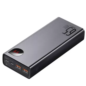 Baseus Adaman Metal Power Banka s digitálnym displejom QC + PD 20000mAh 65W, čierna + USB-A/USB-C kábel 30cm, čierna Baseus Adaman Metal Power Banka s digitálnym displejom QC + PD 20000mAh 65W, čierna + USB-A/USB-C kábel 30cm, čierna