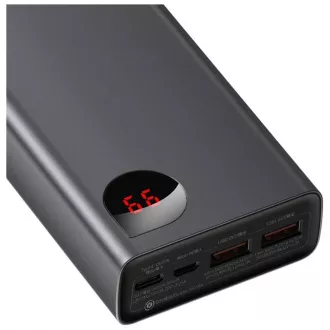 Baseus Adaman Metal Power Banka s digitálnym displejom QC + PD 20000mAh 65W, čierna + USB-A/USB-C kábel 30cm, čierna Baseus Adaman Metal Power Banka s digitálnym displejom QC + PD 20000mAh 65W, čierna + USB-A/USB-C kábel 30cm, čierna