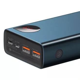 Baseus Adaman Metal Power Banka s digitálnym displejom QC + PD 20000mAh 65W, modrá + USB-A/USB-C kábel 30cm, čierna