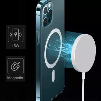 1stCOOL bezdrôtová QI nabíjačka 15W, prenosná, magnetická, MagSafe kompatibilná, biela