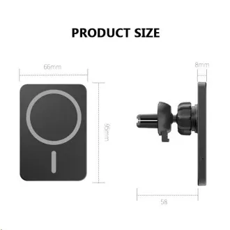 1stCOOL bezdrôtová QI nabíjačka 15W, magnetická, do auta, MagSafe kompatibilná, čierna